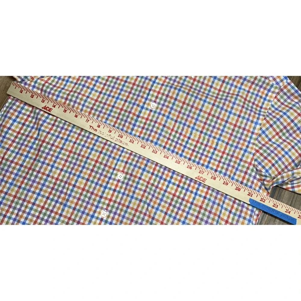 Scott Barber Button Down Shirt Men Medium‎ Gingham Check Plaid Long Sleeve